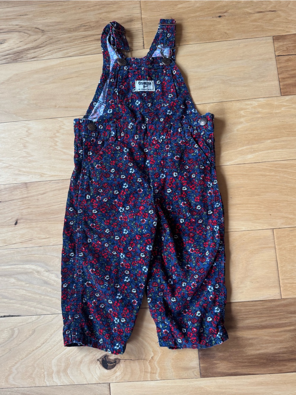 Vintage OshKosh B'gosh Floral Navy Overalls